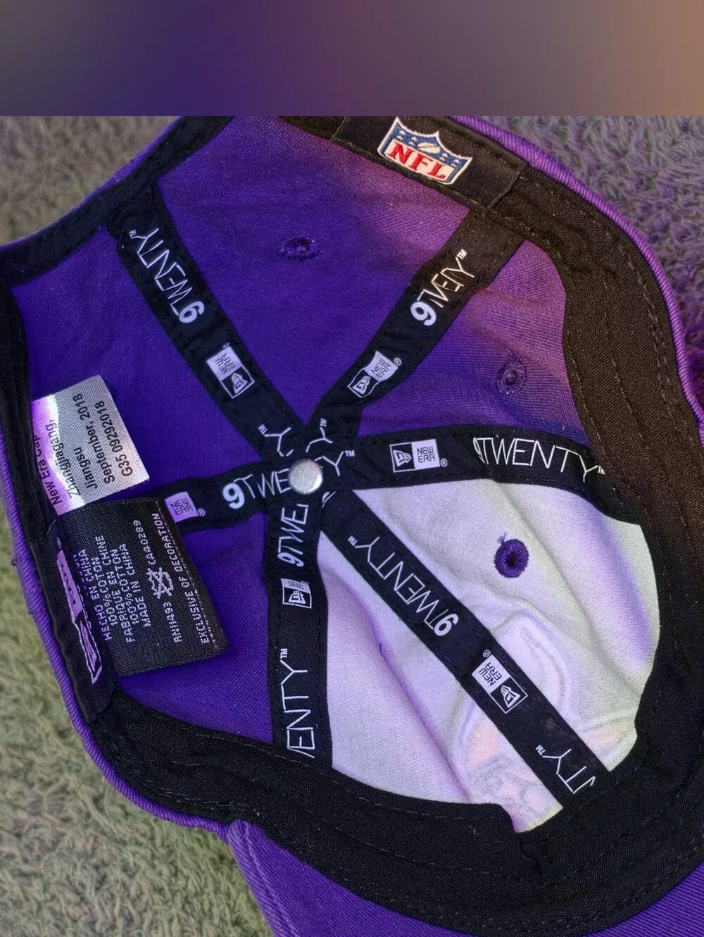 EUC New Era 9TWENTY Minnesota Vikings Youth Hat Purple Adjustable Strapback Cap